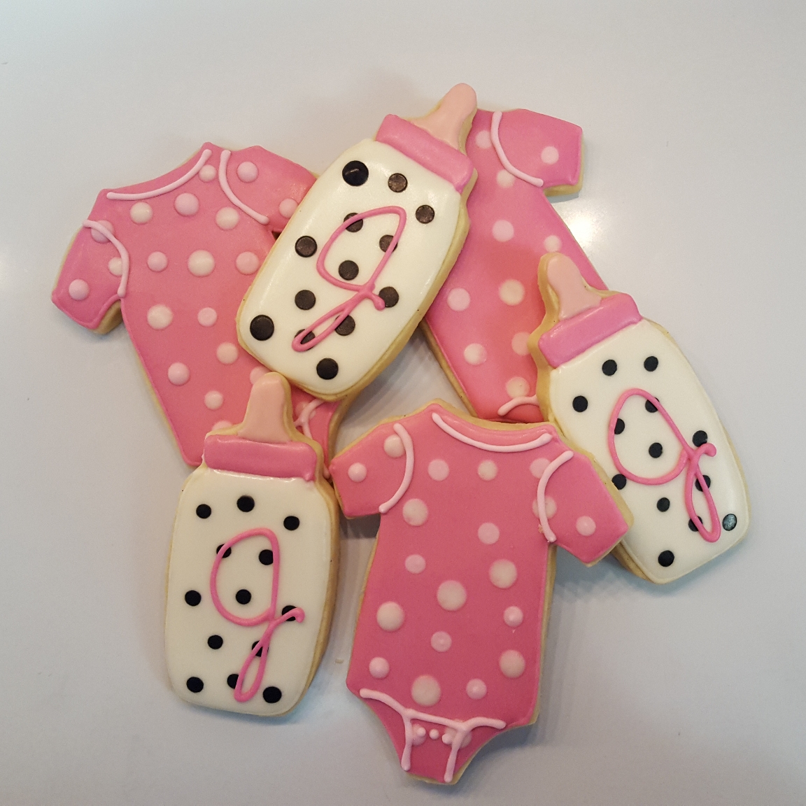 Pink Baby Shower Cookies - Four Oaks Bakery